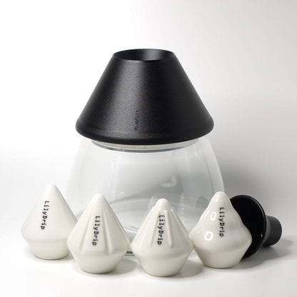 LilyDrip Family Set: Includes LilyDrip, COS, Starflower, & Donut Droplets With Rapid Filter Shaper Glass Container