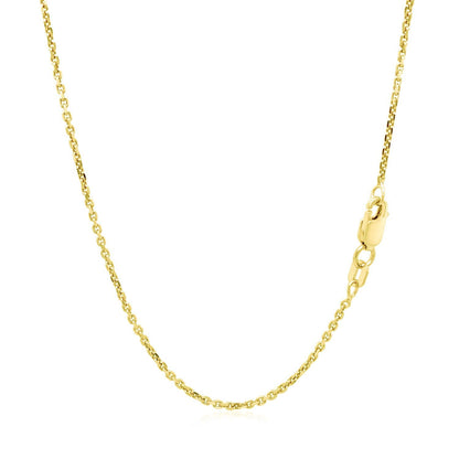 14k Yellow Gold Diamond Cut Cable Link Chain 1.4mm