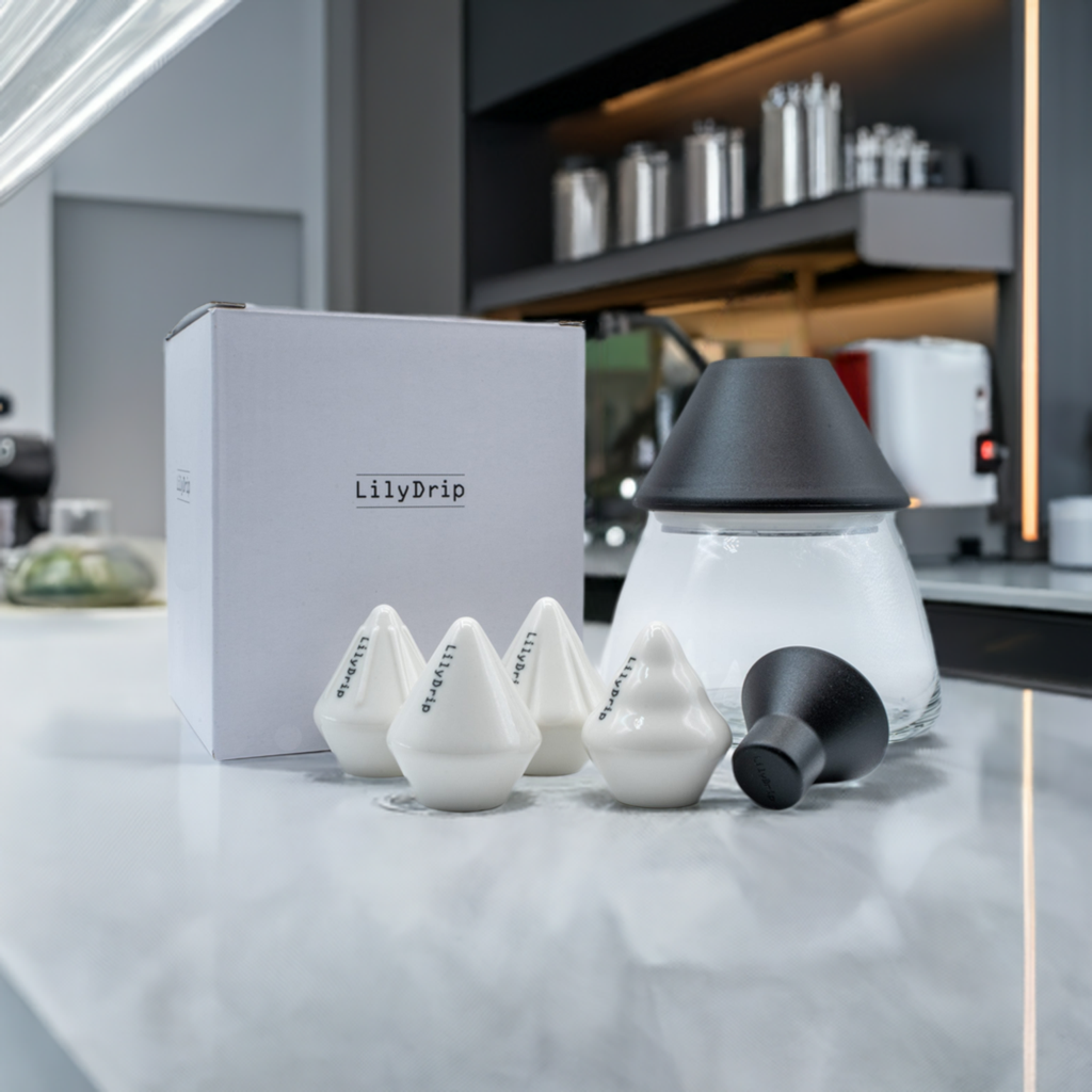 Ensemble familial LilyDrip : LilyDrip, COS, Starflower et Donut Droplets avec récipient en verre à filtre rapide