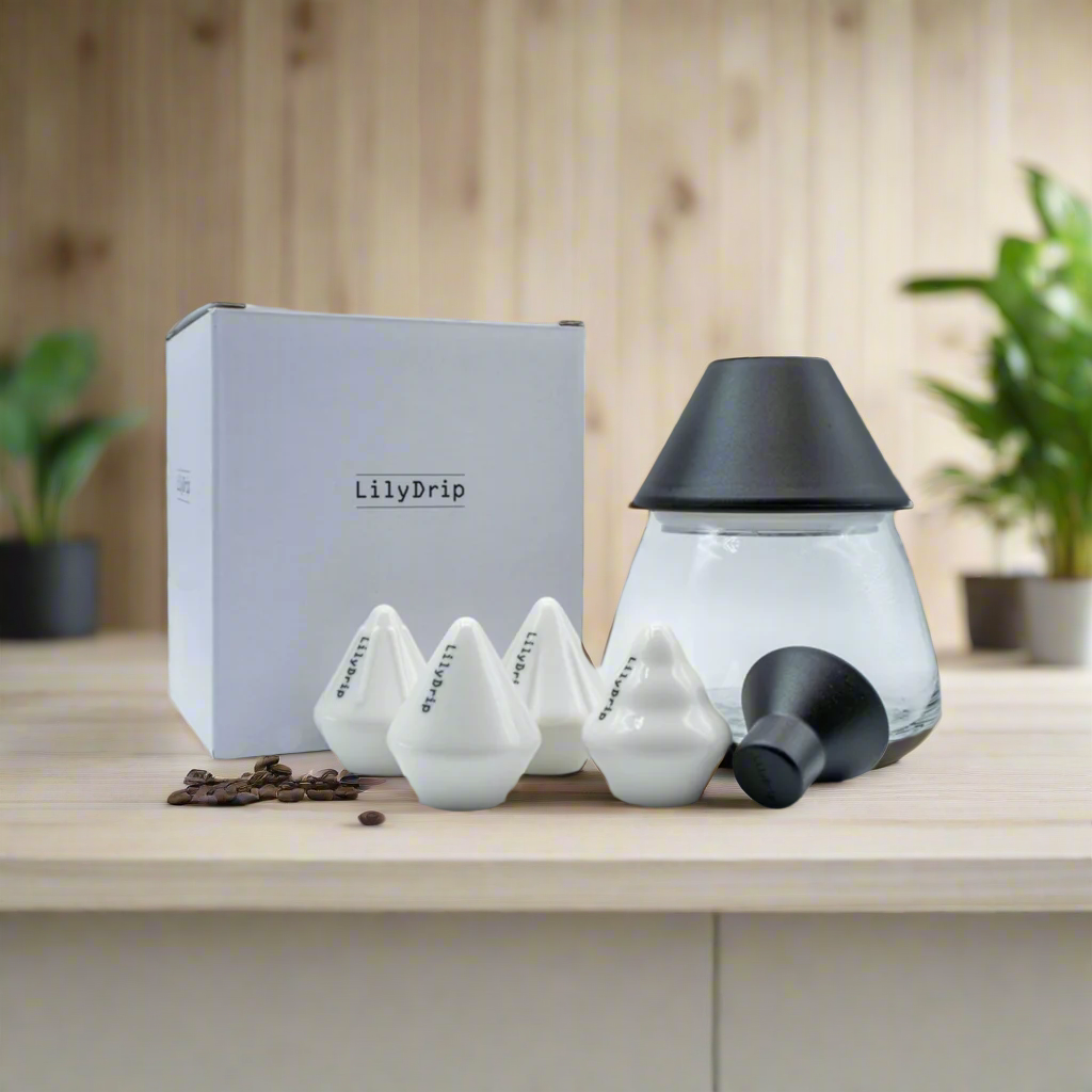 LilyDrip Family Set: Includes LilyDrip, COS, Starflower, & Donut Droplets With Rapid Filter Shaper Glass Container