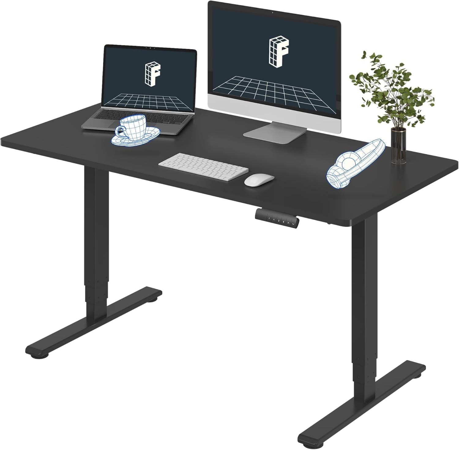 Height Adjustable Electric Standing Desk with Ergonomic Workspace