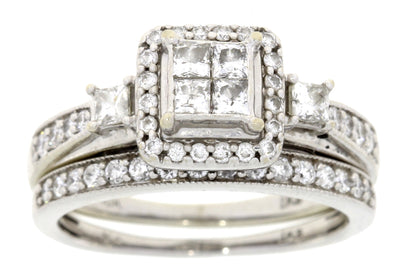 1.00ct Diamond Engagement Ring Set 10KT White Gold