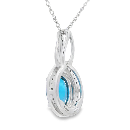 London Blue Topaz Fashion Pendants 10KT White Gold