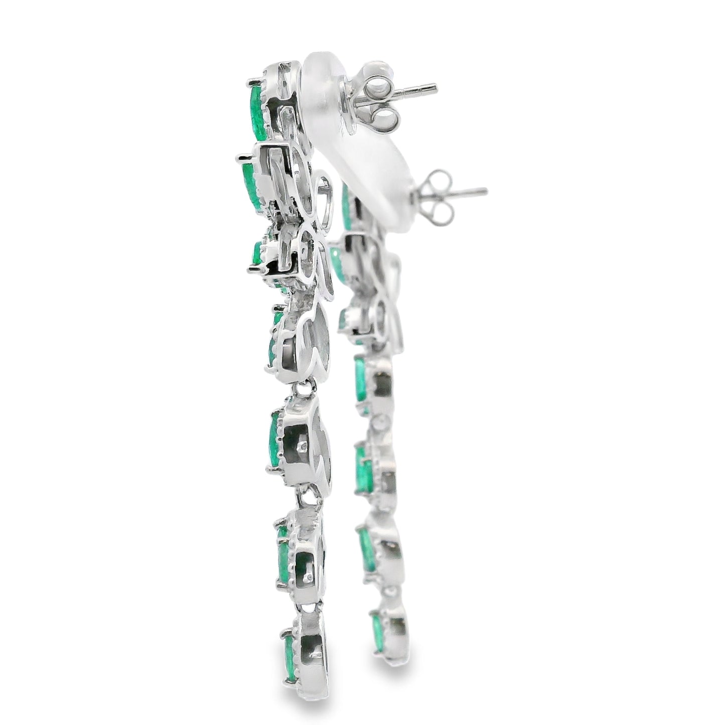 2.02ct Emerald Zircon Dangle Earrings Sterling Silver