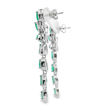 2.02ct Emerald Zircon Dangle Earrings Sterling Silver