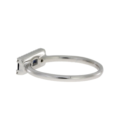 .63ct Diamond Sapphire Ring 14KT White Gold