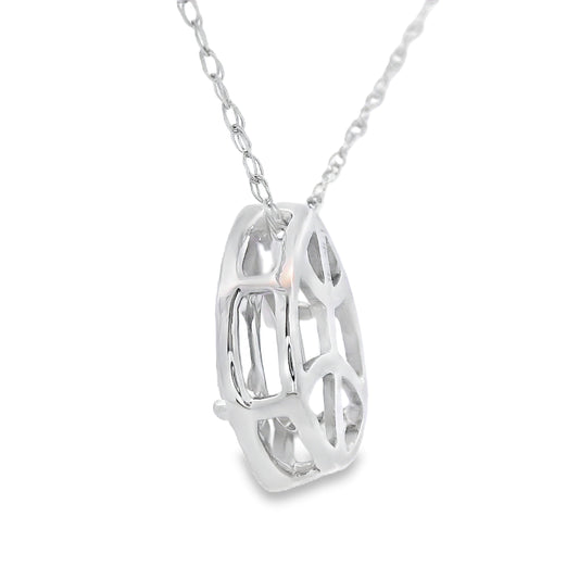 Rose Quartz Diamond Fashion Pendants 10KT White Gold