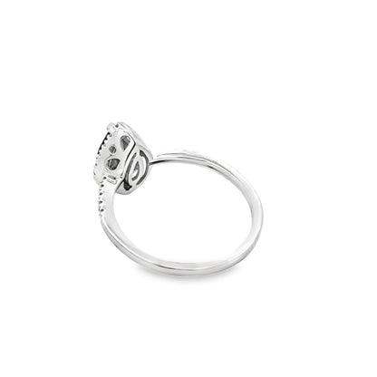 1.28ct Garnet Diamond Ring 14KT White Gold