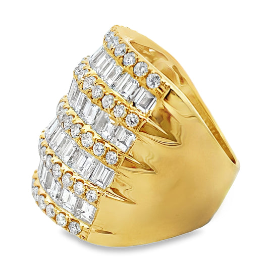 6.65ct Diamond Ring 18KT Yellow Gold