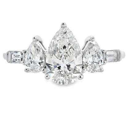 1.50ct Lab Grown Diamond 3 Stone Ring 14KT White Gold