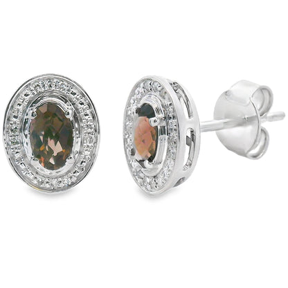 .45ct Quartz Diamond Earrings 10KT White Gold