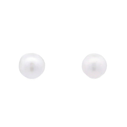 Natural FW Pearl Stud Earrings 10KT White Gold