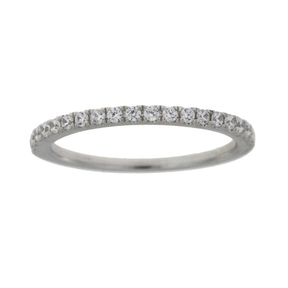 Cubic Zirconium Wedding Band Ring Sterling Silver