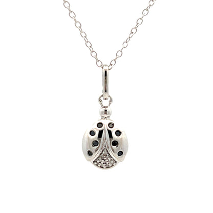.08ct Black Diamond Animal Pendant Sterling Silver