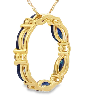 .99ct Sapphire Circle of Love Pendant 10KT Yellow Gold