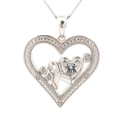 .02ct Diamond Heart Love Pendant Sterling Silver