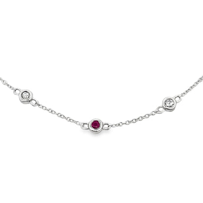 .16ct Ruby Diamond Bracelet 14KT White Gold