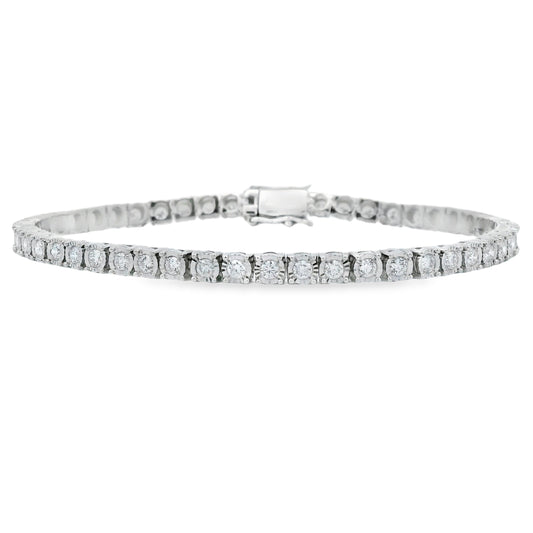 Lab Grown Diamond Tennis Bracelet Sterling Silver
