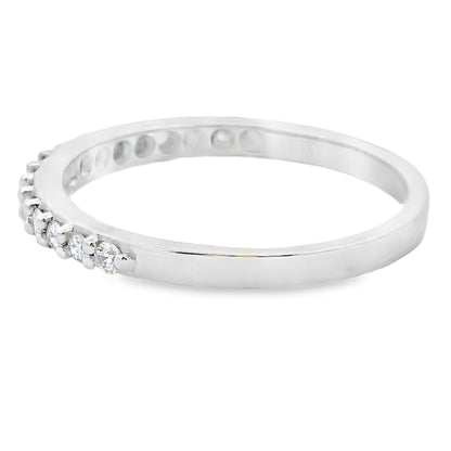 Genuine .25ct Diamond Wedding Band Ring 14KT White Gold