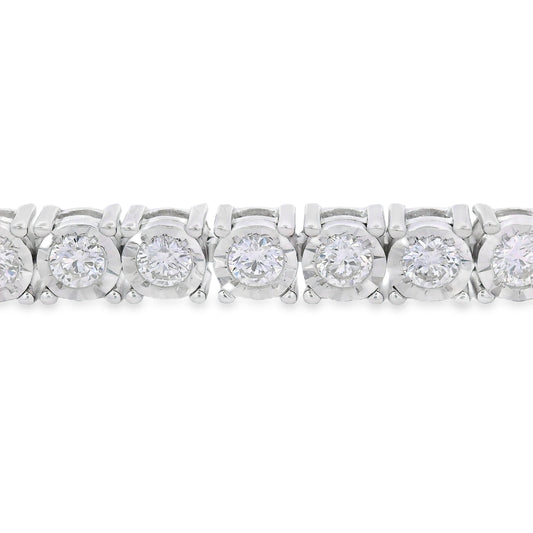 Lab Grown Diamond Tennis Bracelet Sterling Silver