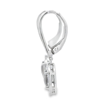 .81ct Quartz Diamond Dangle Earrings 10KT White Gold