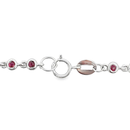 .89ct Ruby Diamond Bracelet 14KT White Gold
