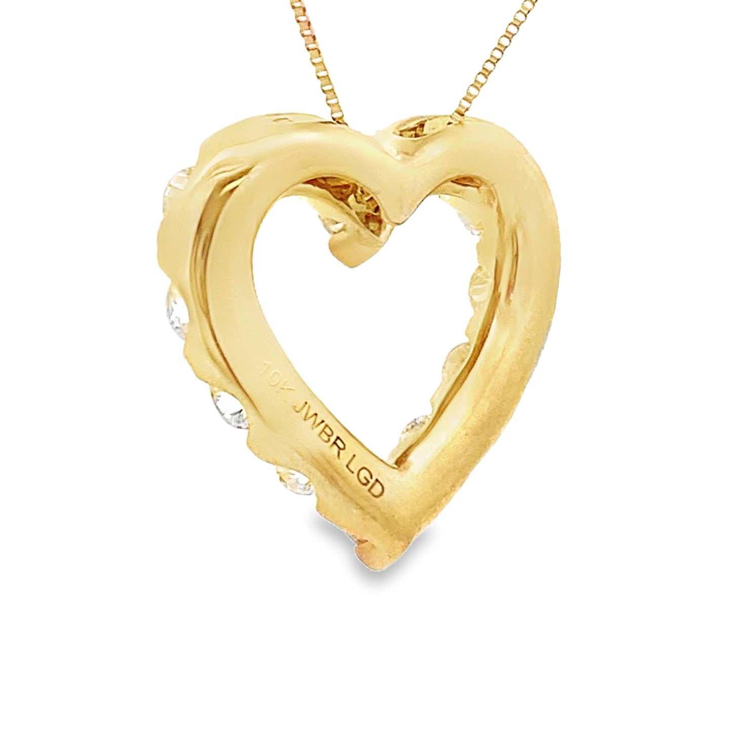 Lab Grown Diamond Heart Love Pendant 10KT Yellow Gold