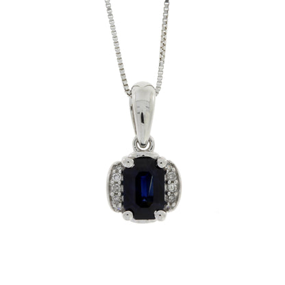 .63ct Sapphire Diamond Fashion Pendants 14KT White Gold