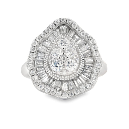 Cubic Zirconium Ring Sterling Silver