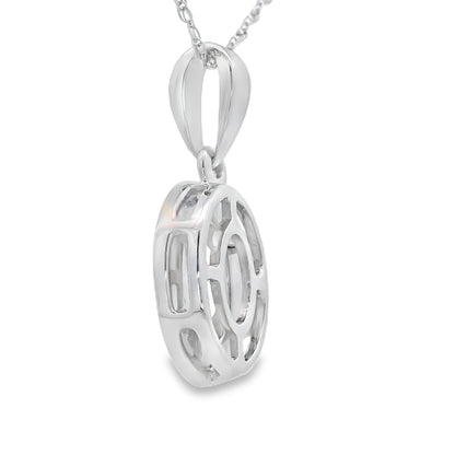 Rose Quartz Diamond Fashion Pendants 10KT White Gold