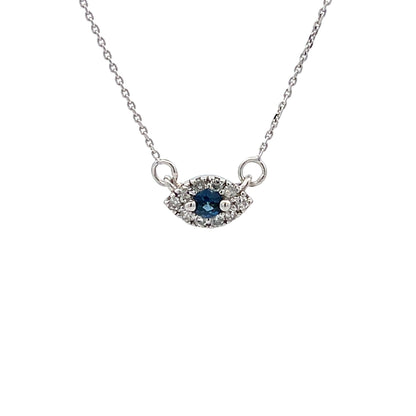 .14ct Sapphire Diamond Fashion Pendants 14KT White Gold