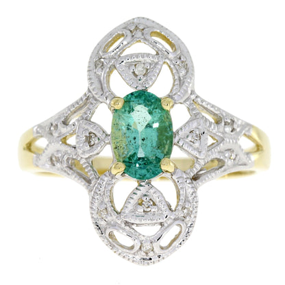 .70ct Emerald Diamond Ring 10KT Yellow Gold