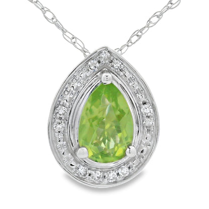 .47ct Peridot Diamond Fashion Pendants 10KT White Gold