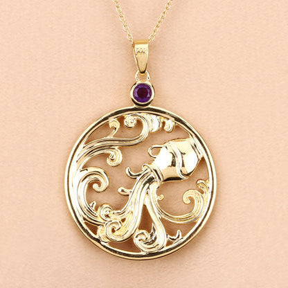 0.24 Carat Genuine Amethyst .925 Sterling Silver Pendant