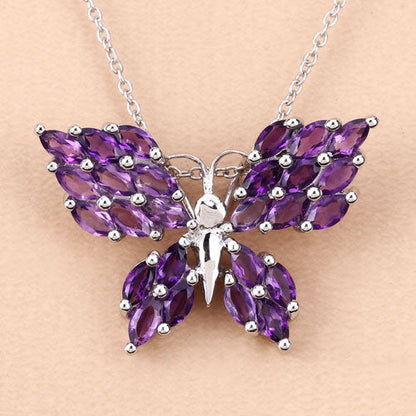 3.90 Carat Genuine Amethyst .925 Sterling Silver Pendant