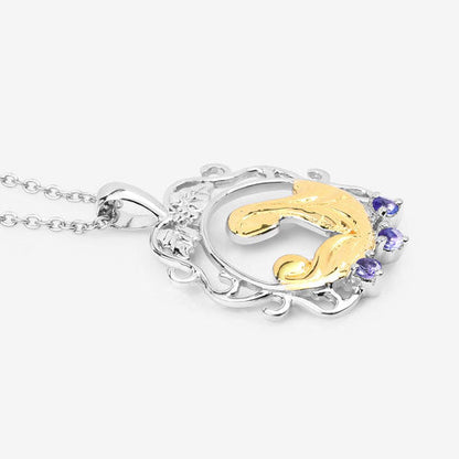 0.11 Carat Genuine Tanzanite .925 Sterling Silver Pendant