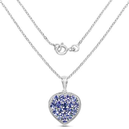 9.79 Carat Genuine Amazonite & Tanzanite .925 Sterling Silver Pendant