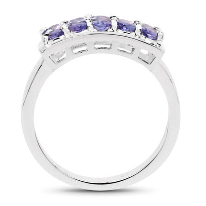 1.25 Carat Genuine Tanzanite .925 Sterling Silver Ring