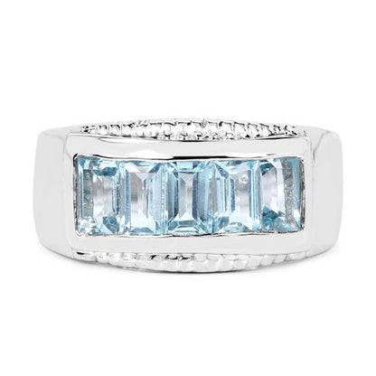 1.75 Carat Genuine Blue Topaz .925 Sterling Silver Ring