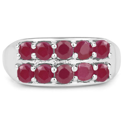 1.30 Carat Genuine Ruby .925 Sterling Silver Ring