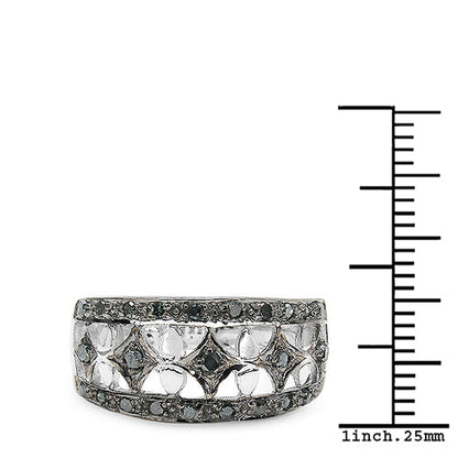 0.29 Carat Genuine Blue Diamond .925 Sterling Silver Ring