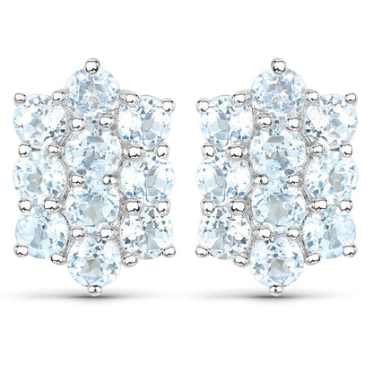8.80 Carat Genuine Blue Topaz .925 Sterling Silver 3 Piece Jewelry Set (Ring, Earrings, and Pendant w/ Chain)