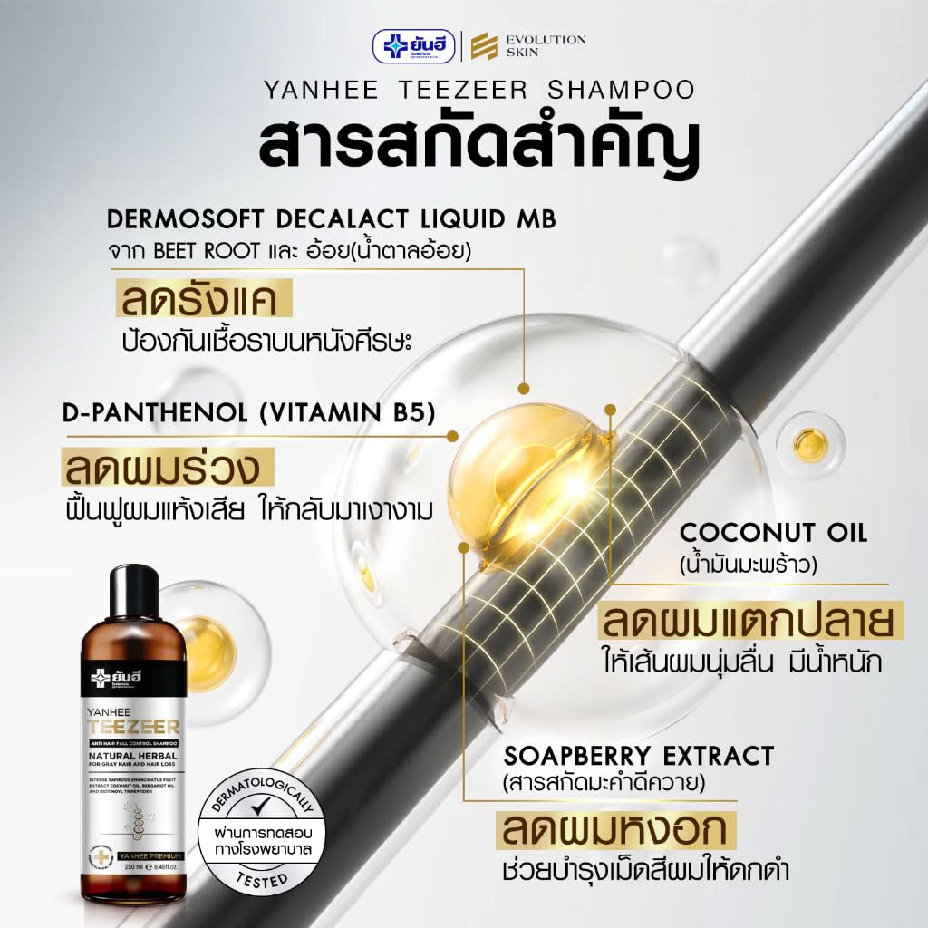 Yanhee Teezeer Shampoo 200 ml and Teezeer Serum Anti Hair Fall Control Serum 60 ml