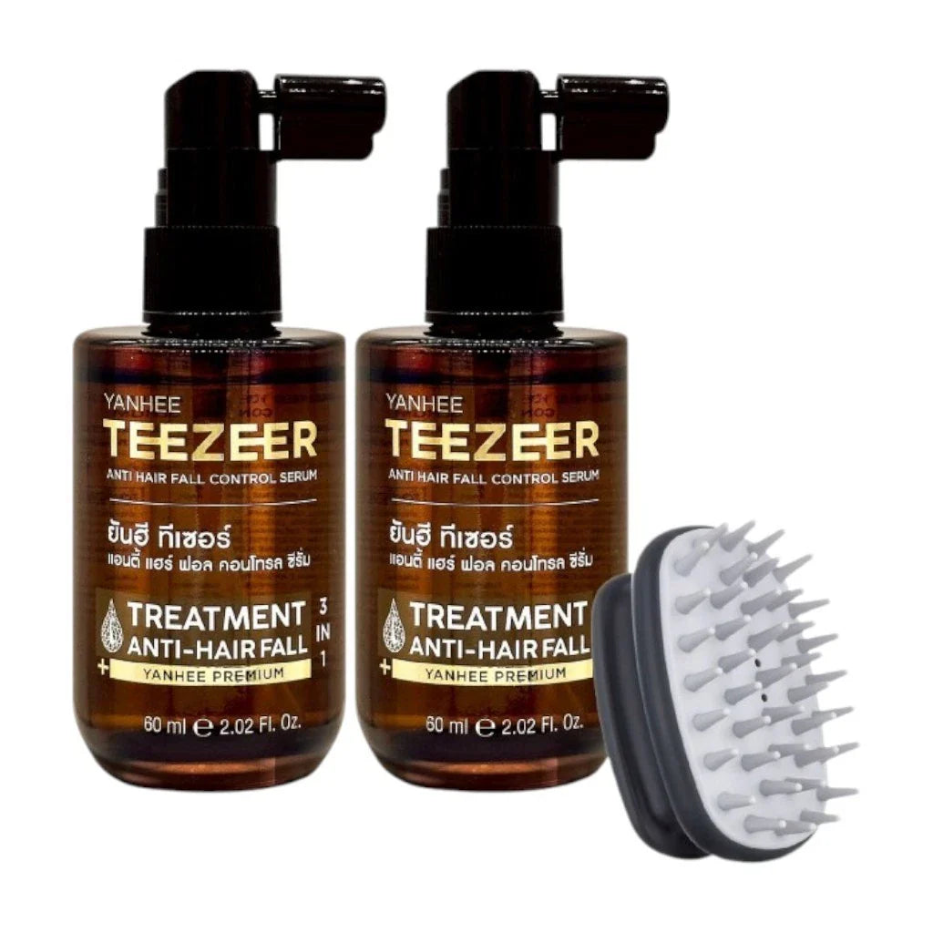 Yanhee Teezeer Hair Herbal Serum 60ml x2 - Reduce hair loss Nourishes Scalp care